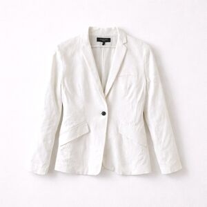 Rag & Bone White Linen Blend Blazer • One Button Tailored Jacket • Size 2